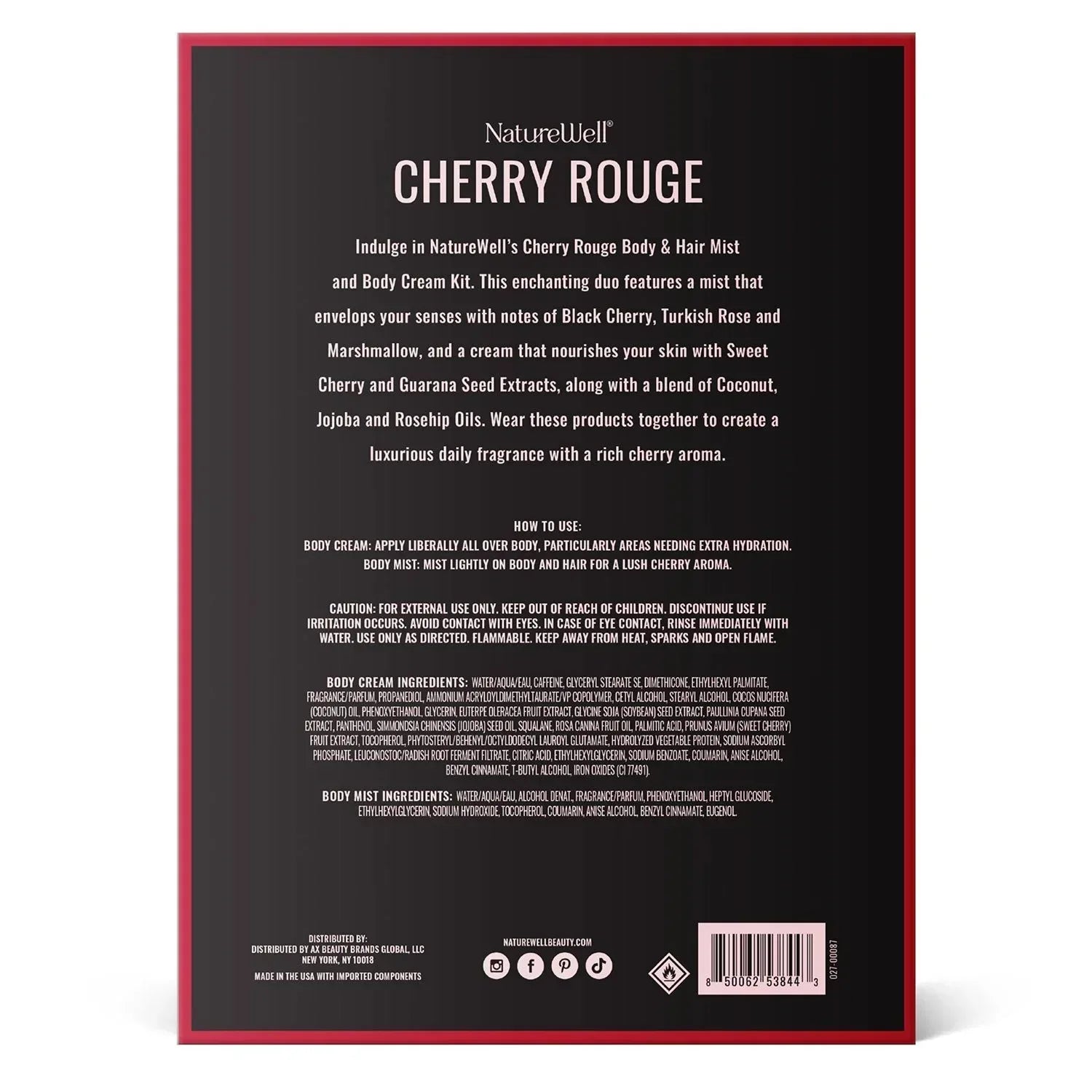 Cherry Rouge NatureWell Cherry Rouge Body & Hair Mist and Body Cream Kit– Brands For ...