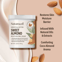 Crema humectante de almendras dulces NatureWell, 16 oz, paquete de 2. 