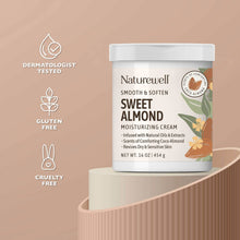 Crema humectante de almendras dulces NatureWell, 16 oz, paquete de 2. 