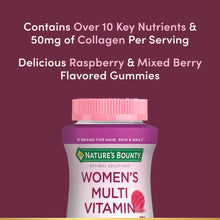 Nature's Bounty Optimal Solution Women's Multivitamin Gummies, 50 mg Collagen, Cellular Energy, Immune & Bone Support, Mixed Berry & Raspberry Flavor, 140 Count