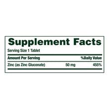 Nature's Bounty Zinc 50 mg, 400 Caplets