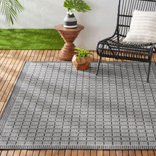 NicoleMillerNewYorkPatioCountryLunaContemporaryGeometricIndoorOutdoorAreaRug_BlackGray6 - Brands For Less USA