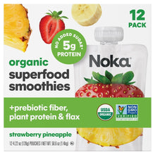 Noka Organic Superfood Smoothies, Strawberry Pineapple, 4.22 oz, 12-count