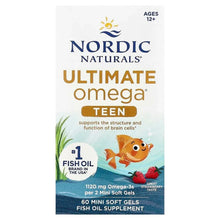 NordicNaturals_Teen_UltimateOmega_FishOil_Ages12_Strawberry_60MiniSoftGels - Brands For Less USA