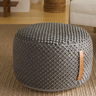 Nourison Cotton Woven Looped Pouf