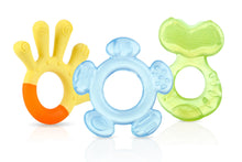 Nuby 3-Step Soothing Teether Set for Infants, Green/Blue/Yellow Unisex Baby Teethers, 3 Count - Brands For Less USA
