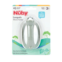 Nuby Loopals Silicone Teether for Babies, Gray Sloth Infant Teething Toy