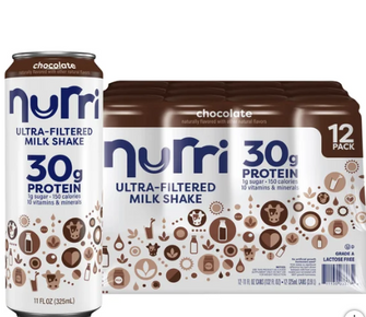Nurri 30g Protein Shake, Chocolate, 11 fl oz, 12-pack