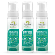 NurtureRinseFreeBodyWash_Shampoo_HospitalGradeWaterlessCleansingFoamforHair_Body_IdealforSensitiveSkin_Women_Elderly_3Pack10 - Brands For Less USA