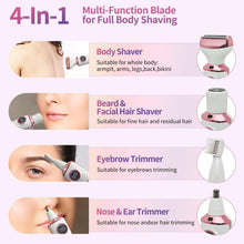 OBACREBikiniTrimmerforWomen_4-in-1ElectricRazorsforWomen_IPX7WaterproofRechargeableCordlessPubicHairShaverwithLEDDisplayforLadiesBikiniPubic_Face_Underarms_Legs - Brands For Less USA