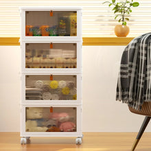 OKENTEN Rolling Wheeled Plastic Storage Bins with Lid, 4-Tier Stackable Folding Storage Containers, 92 Qt Capacity - Brands For Less USA