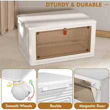 OKENTEN Rolling Wheeled Plastic Storage Bins with Lid, 4-Tier Stackable Folding Storage Containers, 92 Qt Capacity - Brands For Less USA