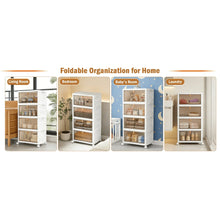 OKENTEN Rolling Wheeled Plastic Storage Bins with Lid, 4-Tier Stackable Folding Storage Containers, 92 Qt Capacity - Brands For Less USA