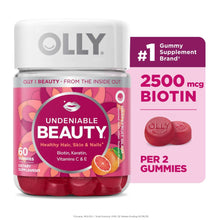 OLLY Undeniable Beauty Gummies, Biotin, Keratin, Supplement for Hair, Skin, Nails, 60 Ct