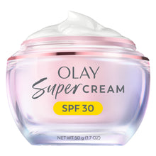 Olay Super Cream with Sunscreen SPF 30, Lightweight Face Moisturizer with Sun Protection, 5-in-1 Skin Care Benefits - Hydrating, Brightening, Firming - Niacinamide, Vitamin C, Collagen Peptide, 1.7oz