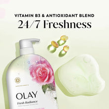 Olay Fresh Radiance Body Wash, Rose Water & Sweet Nectar, with Vitamin B3, 35oz
