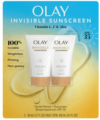 Olay Invisible Sunscreen SPF35, 1.7 fl oz, 2-pack