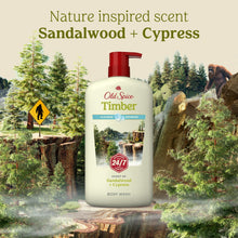 Old Spice Men's Body Wash Timber with Sandalwood, 24/7 Shower Fresh, 30 oz