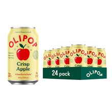 Olipop 12 oz Prebiotic Soda Crisp Apple Pack, 24 Count