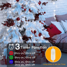 Ollny 66ft 200 LED Christmas String Lights, 8 Lighting Modes 3 Timing Waterproof Indoor Outdoor Christmas Lights for Holiday Decorations, White