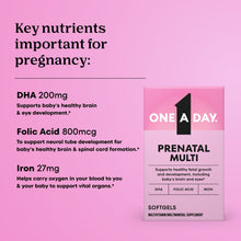 One A Day Women's Prenatal Multivitamin with Folic Acid, DHA and Iron, 60 Ct