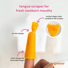 Oogiebear Baby Manual Toothbrush and Tongue Scraper – Finger Brush for Newborns and Infants, Silicone bristles, BPA-Free Dental Kit