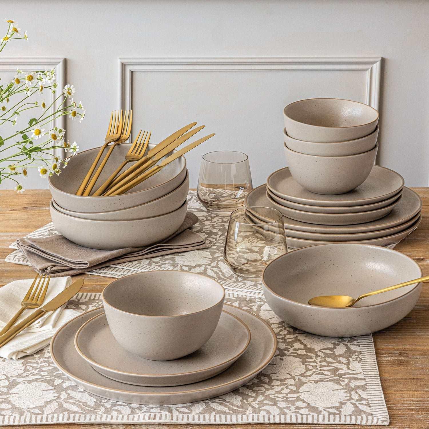 Over&back 16-Piece Artisan Stoneware Dinnerware Set– Brands For Less USA