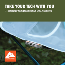 Ozark Trail Ultra-lightweight Backpacking Chair with Carry Bag, Turquoise Sea Frame