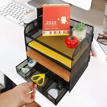 PHANCIR4-TierDeskOrganizer-NewOfficeSupplies-MetalDesktopFileOrganizer-StoragewithPull-outDrawer_3490_4 - Brands For Less USA