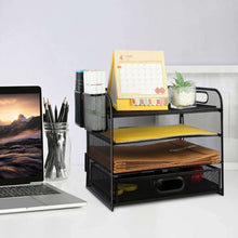 PHANCIR4-TierDeskOrganizer-NewOfficeSupplies-MetalDesktopFileOrganizer-StoragewithPull-outDrawer_5841_3 - Brands For Less USA