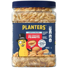 PLANTERS Lightly Salted Dry Roasted Peanuts, Party Snacks, Plant Based Protein, 2.16 lb Canister - Brands For Less USA