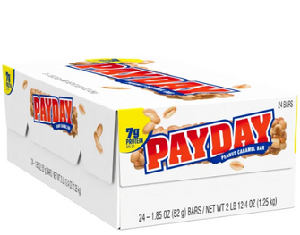 Payday Peanut Caramel Bar, 1.85 oz, 24-count