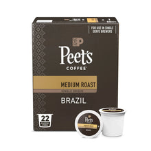 Peet's Coffee Single Origin Brazil Premium Medium Roast Single Serve Coffee Pods, 22 Count - Brands For Less USA