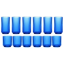 Plastic 12-piece Drinkware Set, Mesa Blue