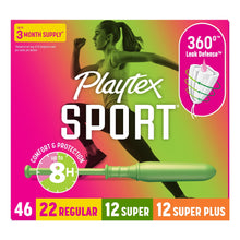 Playtex Sport Tampons Multipack, Regular/Super/Super Plus Absorbency, 46 Ct (PACK OF 3 )