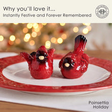 Poinsettia Holiday Cardinal Salt and Pepper Set
