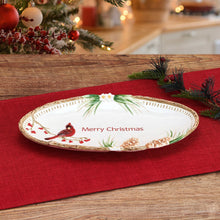 Poinsettia Holiday Merry Christmas Serving Platter