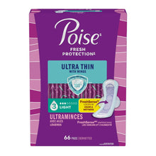 Poise Ultra Thin Incontinence Pads with Wings, 3 Drop Light Absorbency, 66 Count