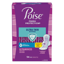 Poise Ultra Thin Incontinence Pads with Wings, 4 Drop Moderate Absorbency, 54 Count