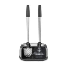 Polder Stainless-Steel Dual Bath Caddy with Toilet Brush and Plunger