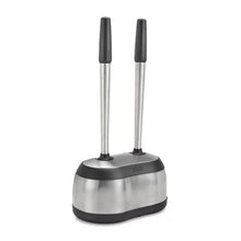 Polder Stainless-Steel Dual Bath Caddy with Toilet Brush and Plunger