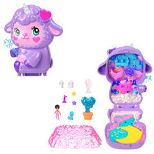 Polly Pocket Cozy Dreamland Lamb Compact Playset with 1 Micro Doll and Pet Unicorn, Travel Toy with Food & Styling Accessories