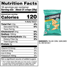 PopCorners Sea Salt Flavored Whole Grain Snacks, 18 oz. (PACK OF 3 )
