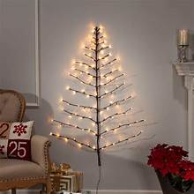 Árbol colgante de pared de 4 pies con luces integradas