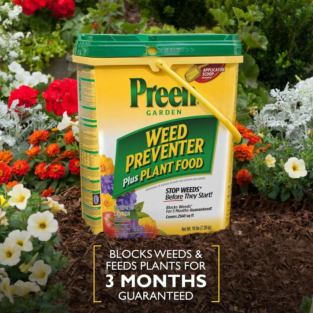 Preen Garden Weed Preventer + Plant Food - 16 lb. - Covers 2,560 sq. f ...