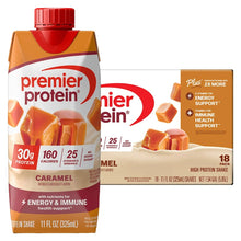 Premier 30g Protein PLUS Energy and Immune Support Shakes, Caramel, 11 fl oz, 18-pack - Brands For Less USA