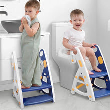 Primlect Potty Training Toilet Seat, 2 in 1 with Ladder, Adjustable Height ,for Ages 1-3, Blue - Brands For Less USA
