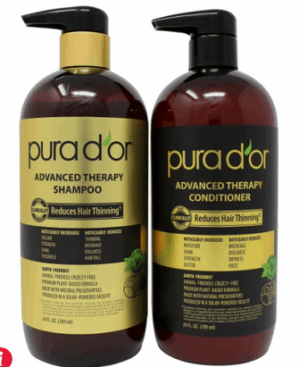Pura d'or Advanced Therapy Anti-Hair Thinning Shampoo & Conditioner Set