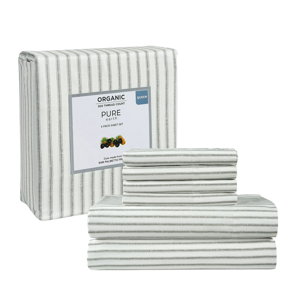 Pure Earth Organic 300 Thread Count 6-piece Sheet Set– Brands For Less USA