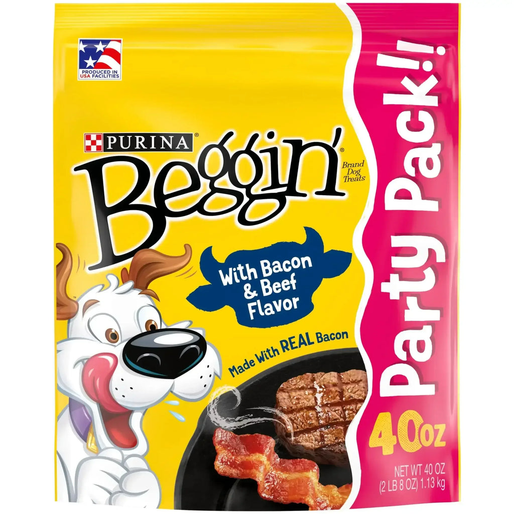 Purina Beggin' Strips Dog Treats with Real Bacon & Beef Flavors Tender ...